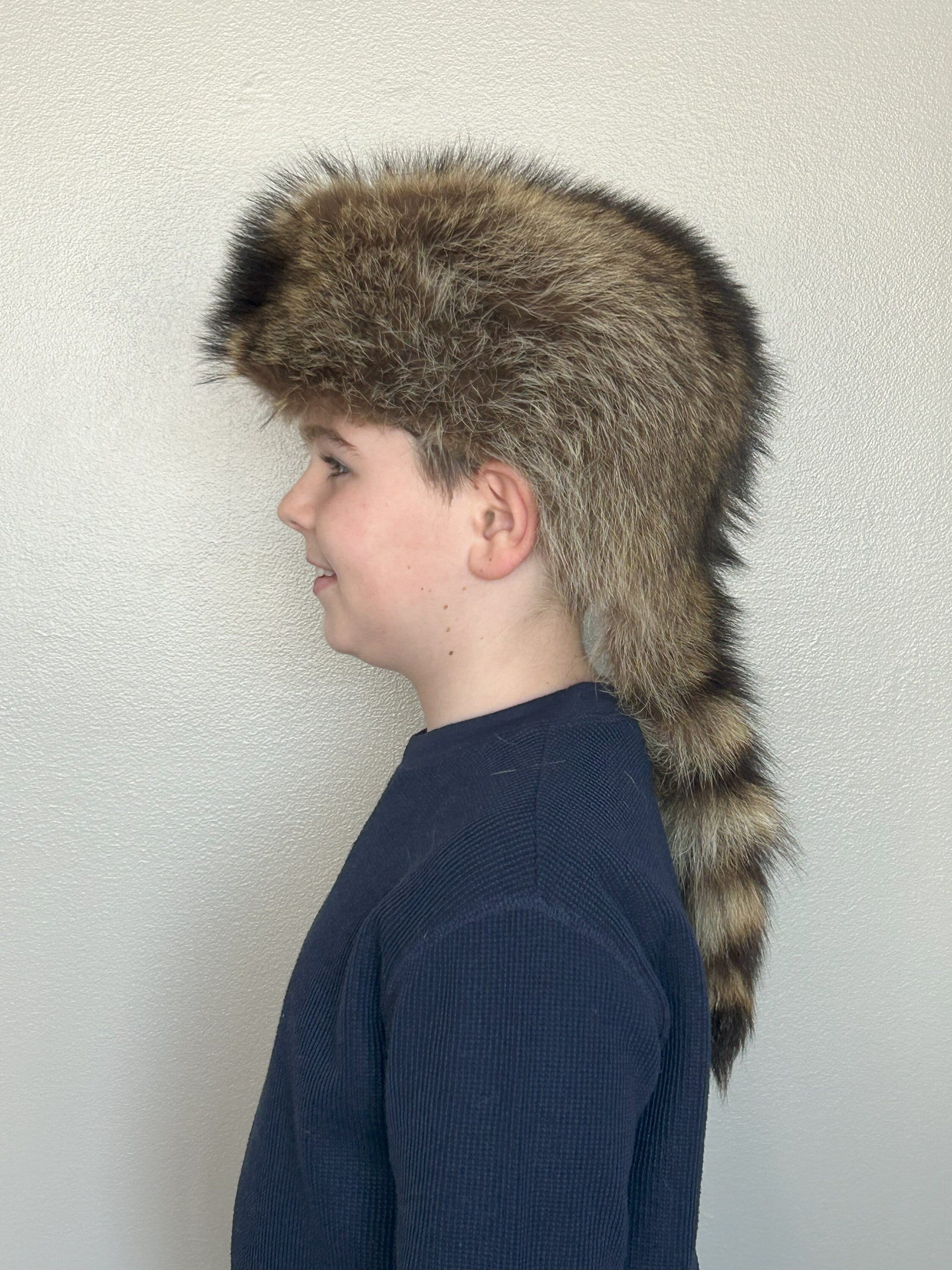 Authentic Raccoon Fur Hats, Winter Hats, Daniel Boone Hat