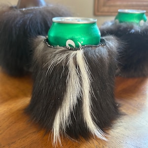 Fur Can Holders - Insulated, Authentic Fur, Handmade
