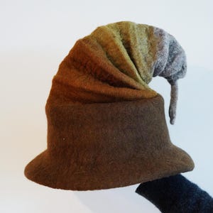 Handmade Wool Felt Brown Sorting Hat, DND Costume, Adjustable Height