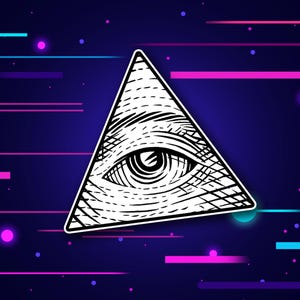 Auge der Vorsehung Illuminati Vinyl Aufkleber | Bestätigt Illuminati Aufkleber für Wasserflaschen, Laptops, Fahrräder oder Autos