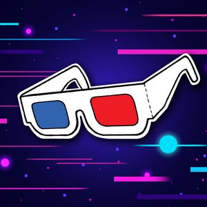 3D Glasses Vinyl Sticker | Vinyl Stickers for Water Bottles, Laptops, Bikes or Cars