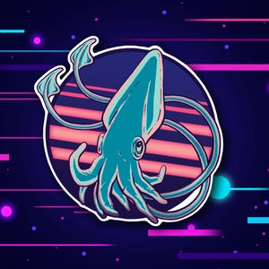 Squid Vinyl Sticker | Sea Life Vinyl Decal for Laptop, Cars, Water Bottles