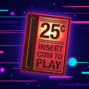 Arcade Machine 25 Cents Coin Slot Vinyl Sticker | Insert Coin To Play Sticker | Decal for Cars, Laptops, Water Bottles