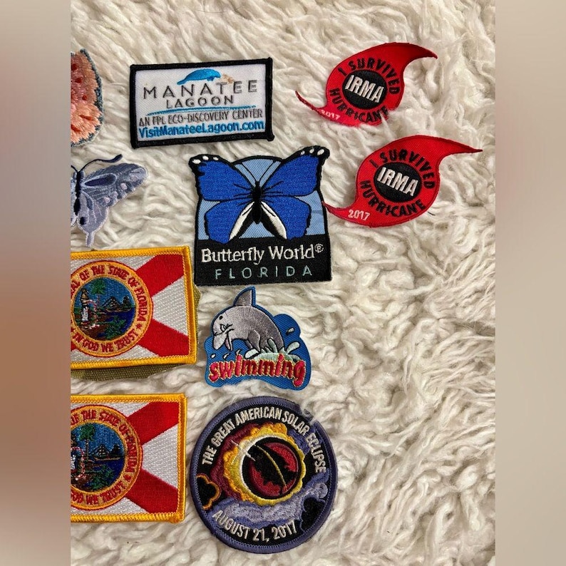 14 GIRL SCOUT Florida Themed & Misc Preowned Iron-On Patches Badges Collecting image 3