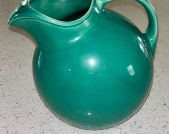 HOMER LAUGHLIN Fiesta Rare Vintage Spruce Green Harlequin Water Ball Jug Pitcher