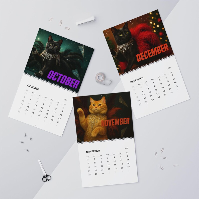 Cute Pet 2027 Wall Calendar Life of a Showcat - Cat Lovers Humor Cat Mom Gift Glam Cat image 13