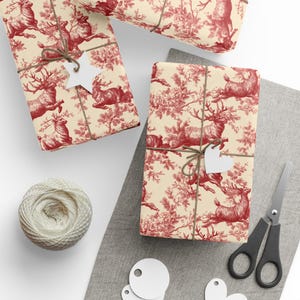 Vintage Christmas Toile Gift Wrap Holiday Gift Wrapping Paper Roll Christmas Gift Wrap Xmas Christmas Vintage Victorian Roll Gift Wrap Paper