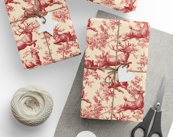 Vintage Christmas Toile Gift Wrap Holiday Gift Wrapping Paper Roll Christmas Gift Wrap Xmas Christmas Vintage Victorian Roll Gift Wrap Paper