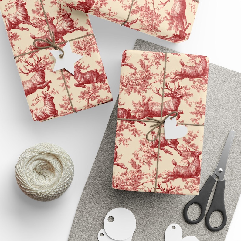 Vintage Christmas Toile Gift Wrap Holiday Gift Wrapping Paper Roll Christmas Gift Wrap Xmas Christmas Vintage Victorian Roll Gift Wrap Paper