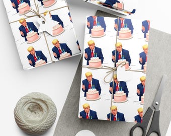 President Trump Gift Wrapping Papers Birthday's Anniversary Graduation, Father's Day Gift Wrap paper
