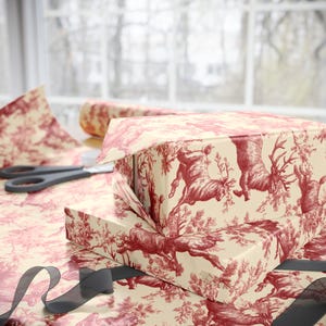 Vintage Christmas Toile Gift Wrap Holiday Gift Wrapping Paper Roll Christmas Gift Wrap Xmas Christmas Vintage Victorian Roll Gift Wrap Paper