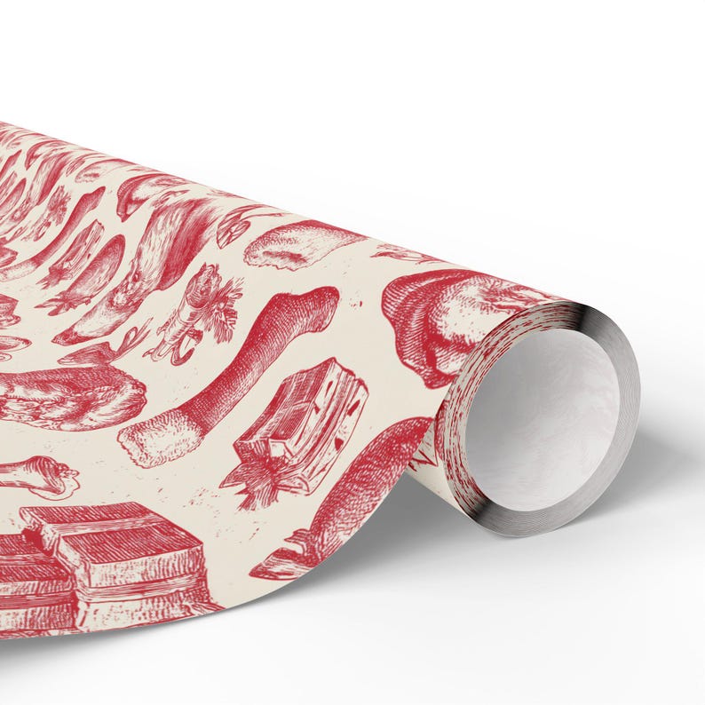 Vintage Christmas Toile Gift Wrap Holiday Gift Wrapping Paper Roll Christmas Gift Wrap Xmas Christmas Vintage Victorian Roll Gift Wrap Paper