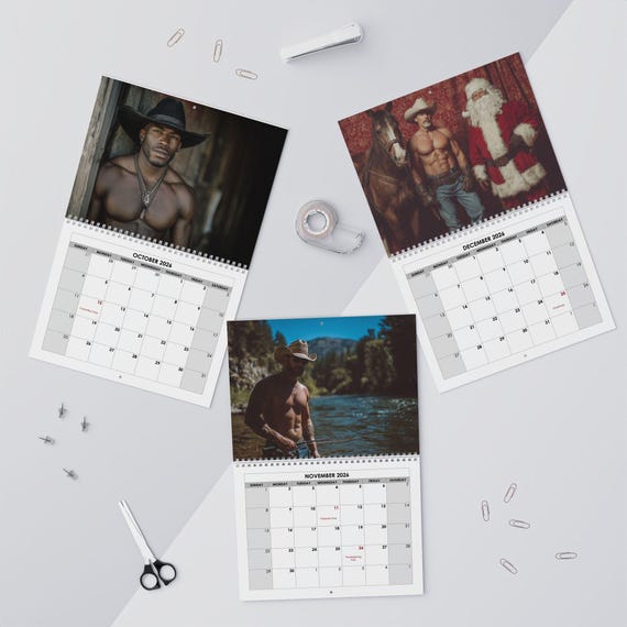 Gag Gift 2026 Calendar Shirtless Cowboys Sexy Men Man, Secret