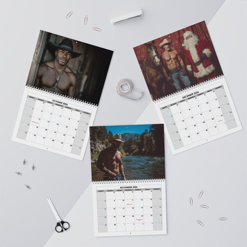 Shirtless Cowboy 2026 Wall Calendar Western Theme Christmas Weird