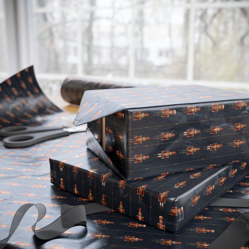 Nutcracker Wrapping Paper Holiday Gift Wrap Nutcracker Gift Wrap Elegant Christmas Gift Wrap Christmas Wrapping Paper Seasonal Gift Wrap image 7