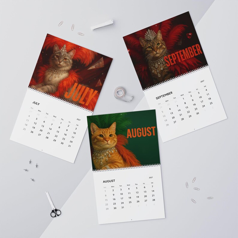 Cute Pet 2027 Wall Calendar Life of a Showcat - Cat Lovers Humor Cat Mom Gift Glam Cat image 12
