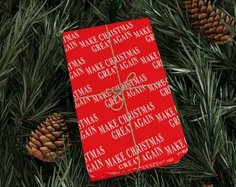 Trump Make Christmas Great Again Wrapping Paper, Trump Christmas Gift Wrap Paper, Republican Wrapping Paper, Trump Santa Wrapping Paper