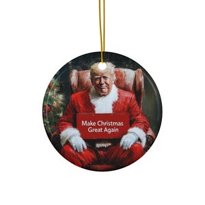 Trump Christmas Ornament - Funny Gag Gift, Hilarious Political Decor, Trump Supporter Holiday Gift, White Elephant Xmas Decoration MAGA