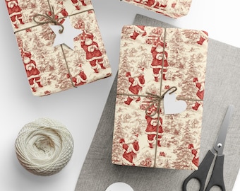 Papel de regalo navideño vintage de Santa Claus, papel de regalo navideño, papel de regalo navideño victoriano, papel de regalo navideño vintage