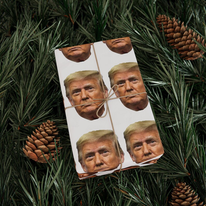 Birthday Father's Day Wrapping Papers, Holiday Gift Wrap, Trump Gag Funny Paper, White Elephant Gifts, Men Gifts for Him Her image 6