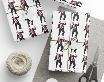 Wrapping Papers, Christmas Gift Wrap, Trump 47 Dancing Republican Gag Gift, Funny Paper, White Elephant Gifts