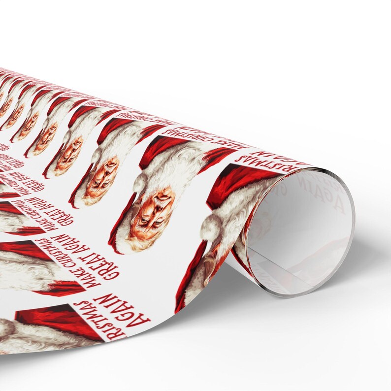 Christmas Trump Wrapping Papers, Make Christmas Great Again, Festive Gift Wrap, Holiday Present Decor, Xmas Packaging, White elephant gift image 5