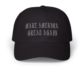 Gothic MAGA Hat Blackout Edition, Embroidered, Black Make America Great Again Donald Trump 2024 Hat, Elon Musk Hat