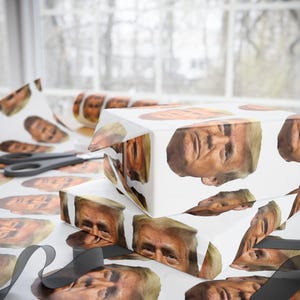 Birthday Father's Day Wrapping Papers, Holiday Gift Wrap, Trump Gag Funny Paper, White Elephant Gifts, Men Gifts for Him Her image 8