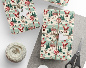 North Pole Wrapping Paper, Christmas Paper Gift Wrap Sheets from Santa, North Pole Newspaper - Holiday Gift Wrap, Xmas Decor