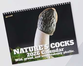 Natrues Cocks  2026 Wall Calendar – Gifts for him under 20 Christmas Gag Gift, White Elephant, Secret Santa Funny Calendar for Him Her