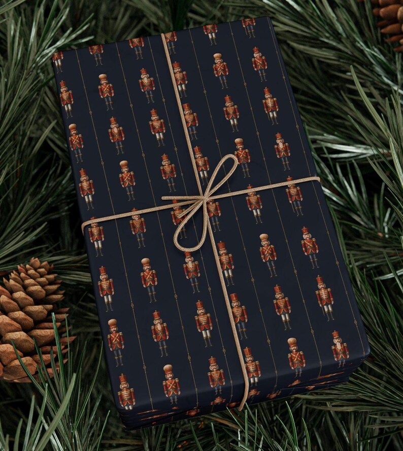 Nutcracker Wrapping Paper Holiday Gift Wrap Nutcracker Gift Wrap Elegant Christmas Gift Wrap Christmas Wrapping Paper Seasonal Gift Wrap