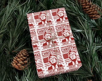 Trump Wrapping Paper | Christmas Paper Make Christmas Great Again Wrapping Paper | Funny Christmas Gift Paper | MAGA Gift Wrap | Bestseller