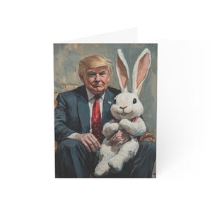 Osterkarte Trump mit Osterhasen Frühlingsgrußkarten, Lustige Karte für den Osterfrühling, Lustige Osterkarten, Ostergrußkarten