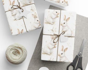 Easter Gift Wrap Easter Bunny Wrapping Paper, Spring Gift Wrap -  Festive Wrapping Paper, Bunny Print Gift Wrap, Easter Present Wrap,