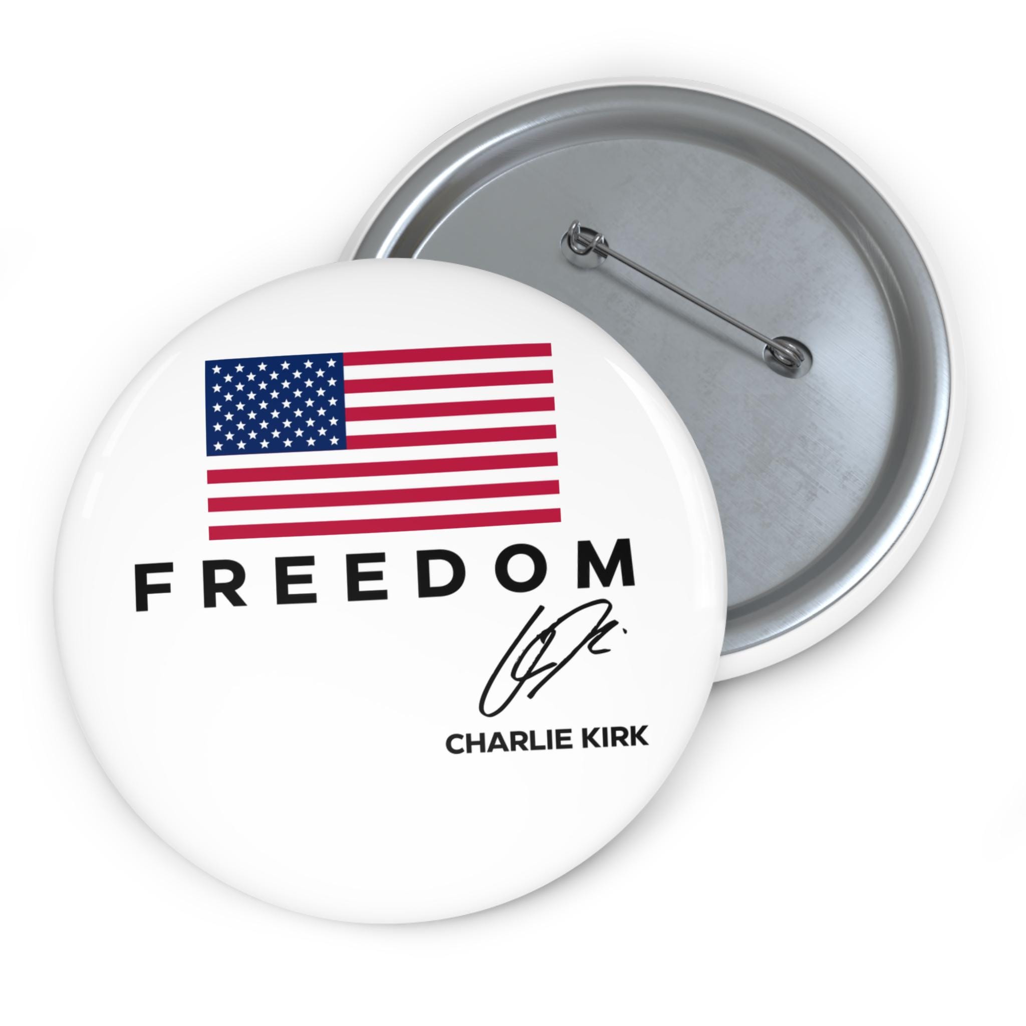 Freedom Rides Drawing Pin Pin Buttons, Charlie Kirk USA Freedom Badge, Political Pins, Republican ...