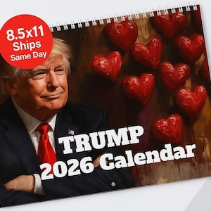 Christmas Gift Trump 2026 Calendar Funny Calendar Gift Mega fan Gets White Elephant secret santa 8.5x 11 Last Minute Gifts