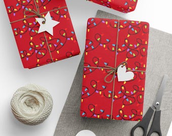 Christmas Lights Wrapping Paper Holiday Gift Wrap  Holiday Gift Wrap Elegant Christmas Gift Wrap Christmas Wrapping Paper Seasonal Gift Wrap