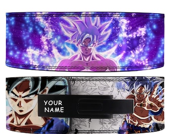 Goku Anime Leather Gym Belt: Custom Powerlifting Lever Belt