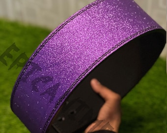 Purple Sparkling lever Belt, Valentine best gifts for Girlfriend,| Unique Gift | anniversary Gifts for Wife, |Weight lifting Belt| Gym Belt