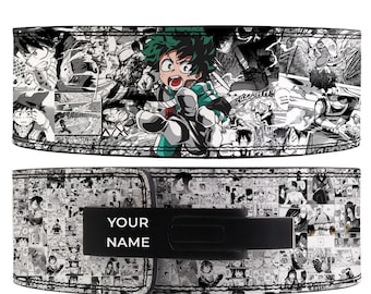 Cintura Anime in pelle con leva: cintura personalizzata per sollevamento pesi in palestra