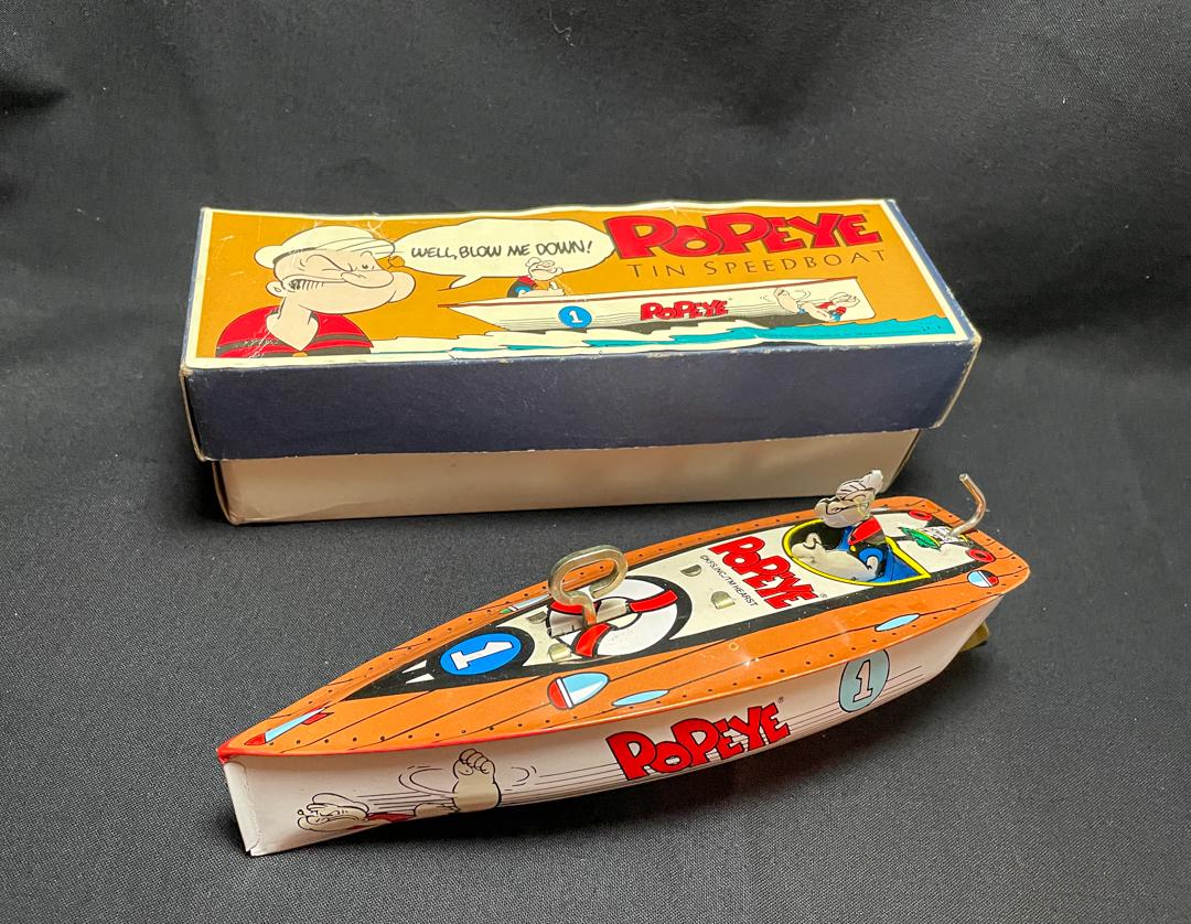 1996 Reproduction of Vintage Popeye Wind-up Tin Speedboat - Etsy