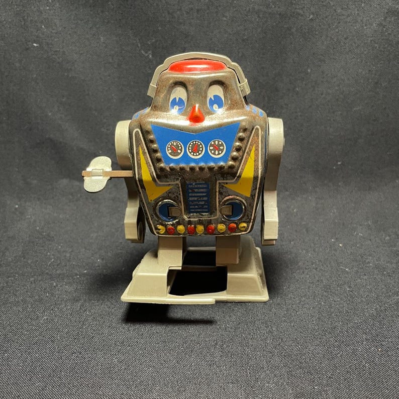 Robot Ancien YONE Japon - Jouet Mécanique Tôle Et Plastique, Années 60-70