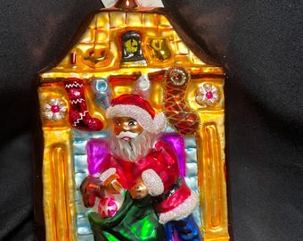 Vintage Christopher Radko Santa’s Return Engagement Ornament