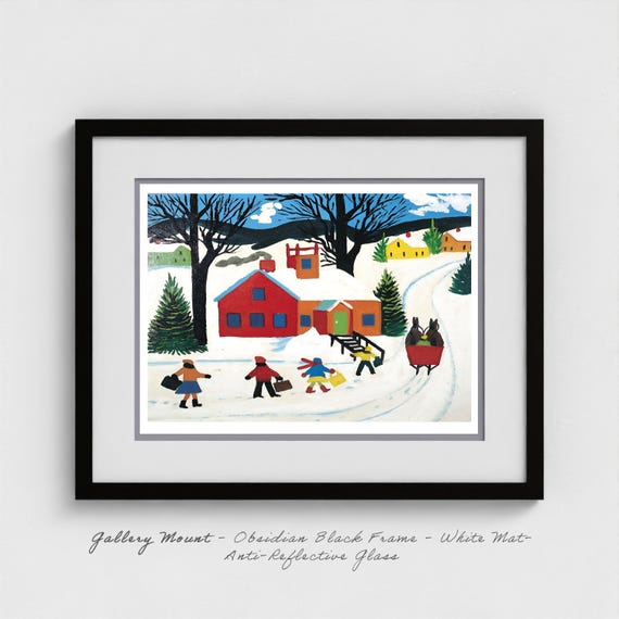 Maud Lewis - The Schoolhouse Folk Art Print - Nova Scotia Education Centre Maritime Learning Gift
