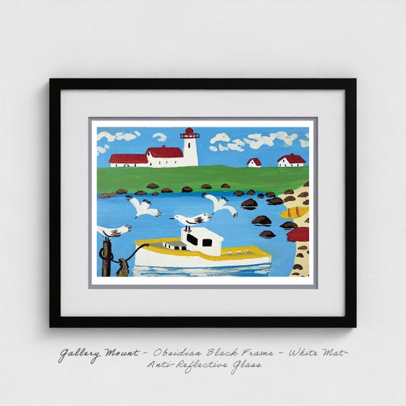 Maud Lewis - Cape Islander Folk Art Print - Nova Scotia Fishing Boat Maritime Livelihood Gift