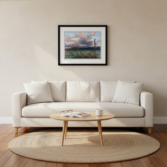 Tom Thomson Canoe Algonquin Park Spring 1913 Canadian Wilderness Art (16x20 Canvas/Framed)