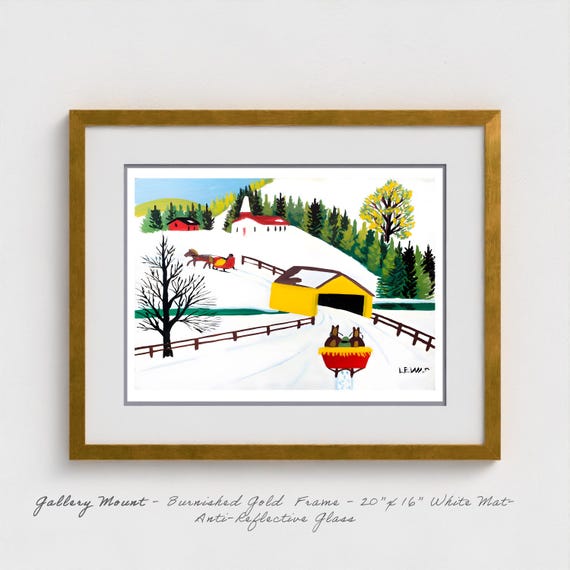 Maud Lewis Covered Bridge Print | Nova Scotia Folk Art Giclee
