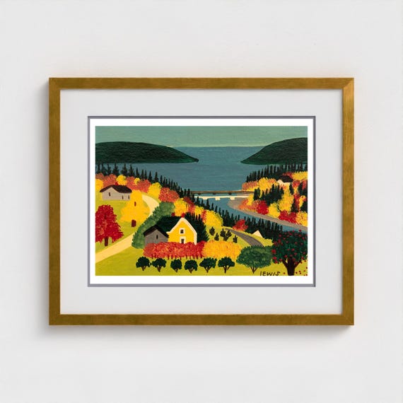 Maud Lewis, Victoria Bridge | Giclée Fine Art Print | Canadian Heritage Folk Art