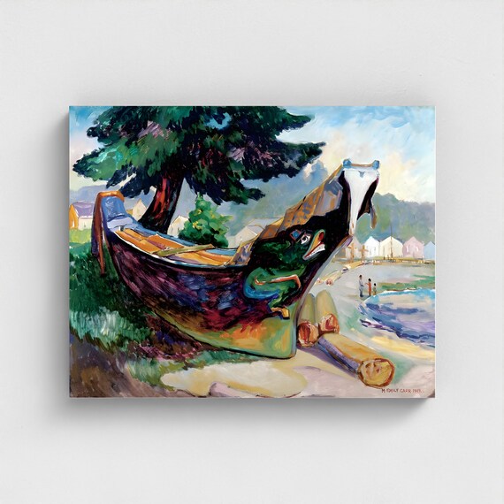 Emily Carr Indian War Canoe Print, Canadian Heritage Art (1912)
