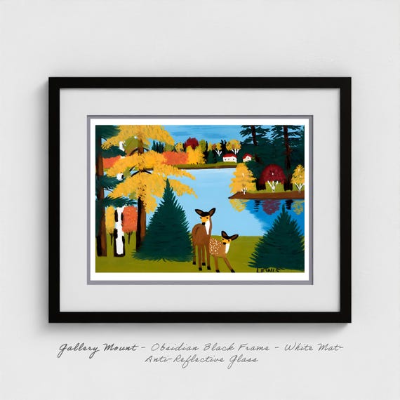 Maud Lewis - Fall Deer | Canadian Folk Art | Autumn Wildlife | Maritime Forest Heritage